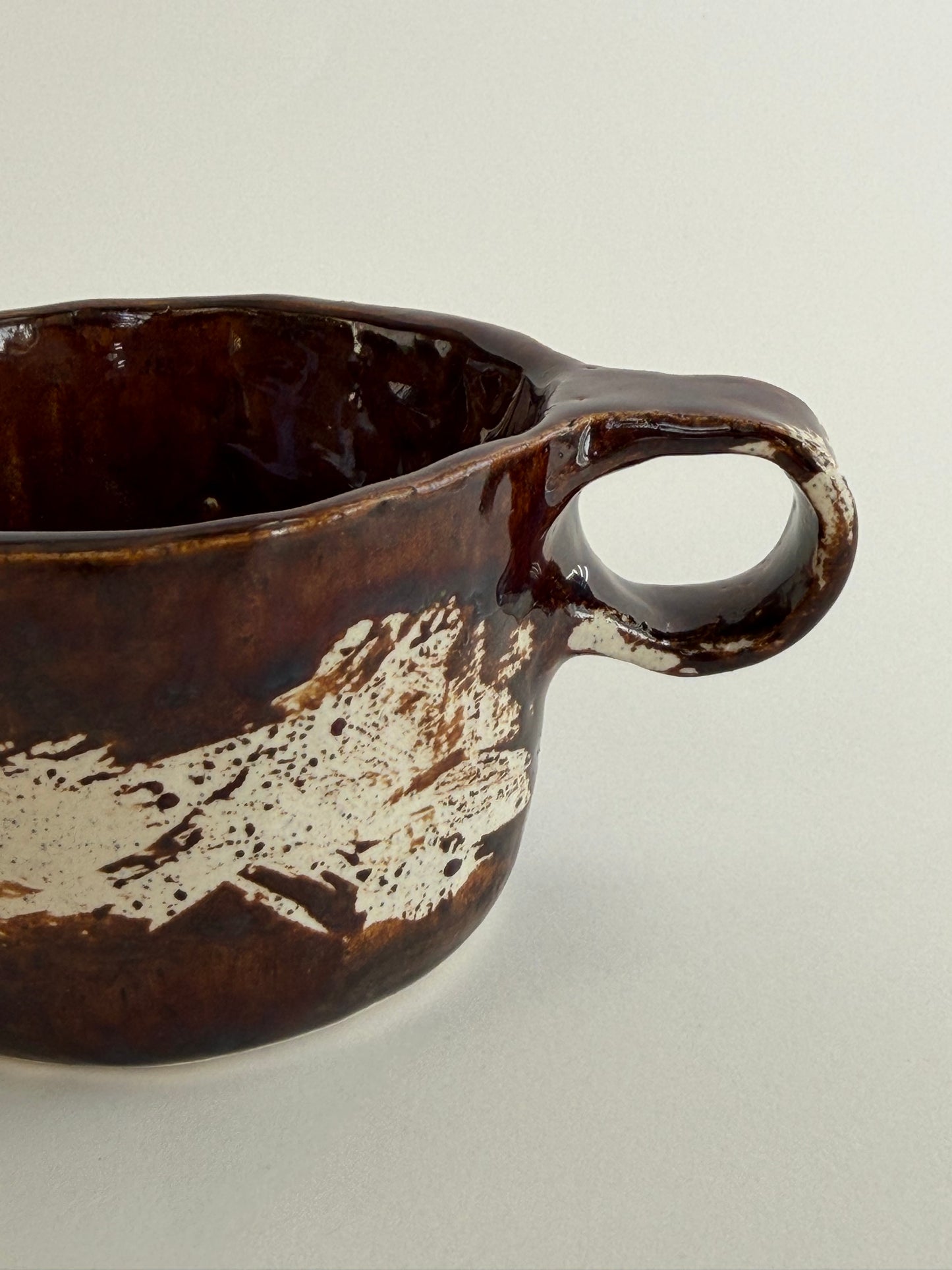 Rustic Washed Brown Handmade Ceramic Mug