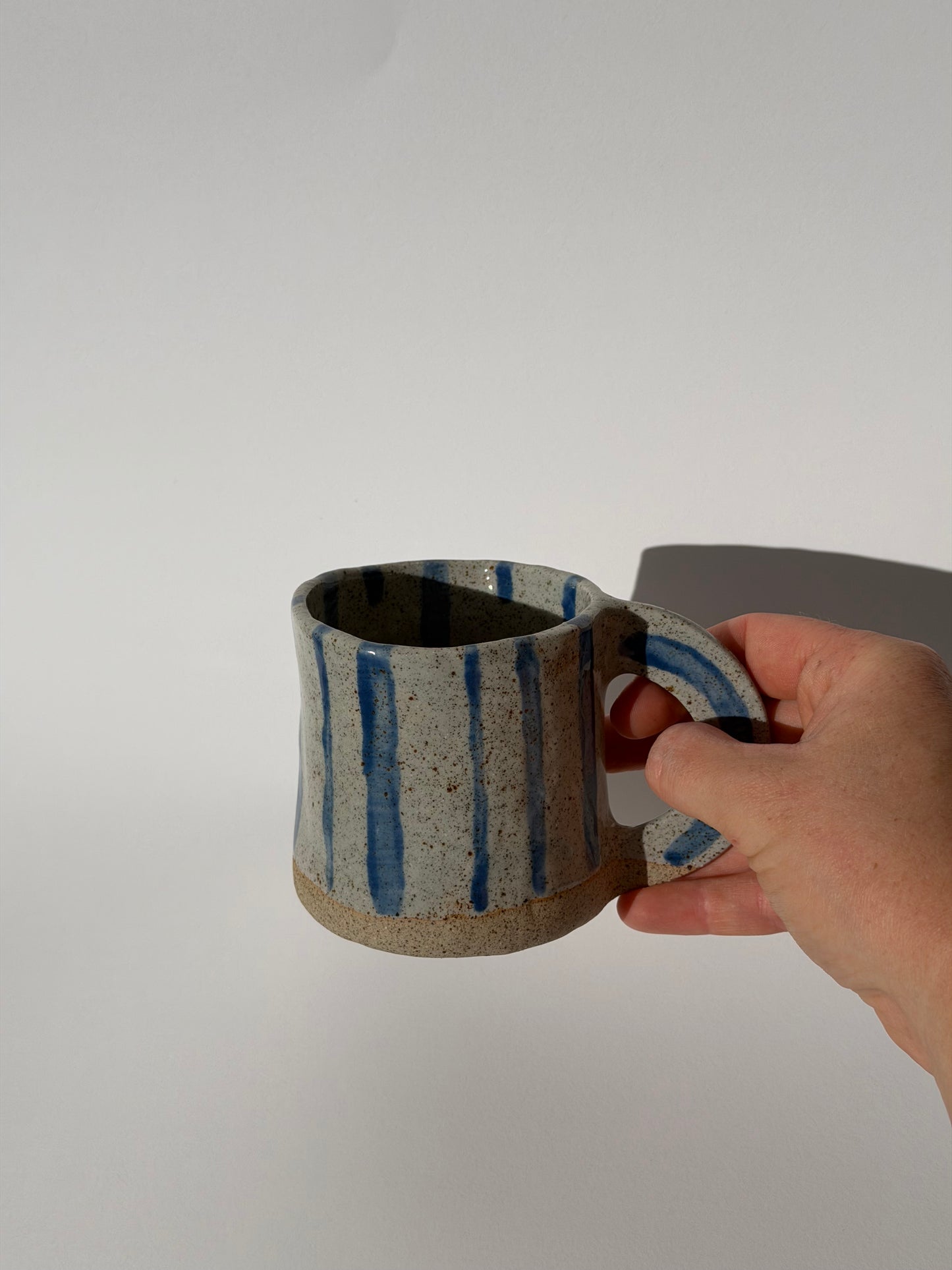 Blue Striped Handmade Ceramic Mug