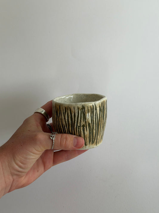 Earthy Green Handmade Ceramic Espresso Cup