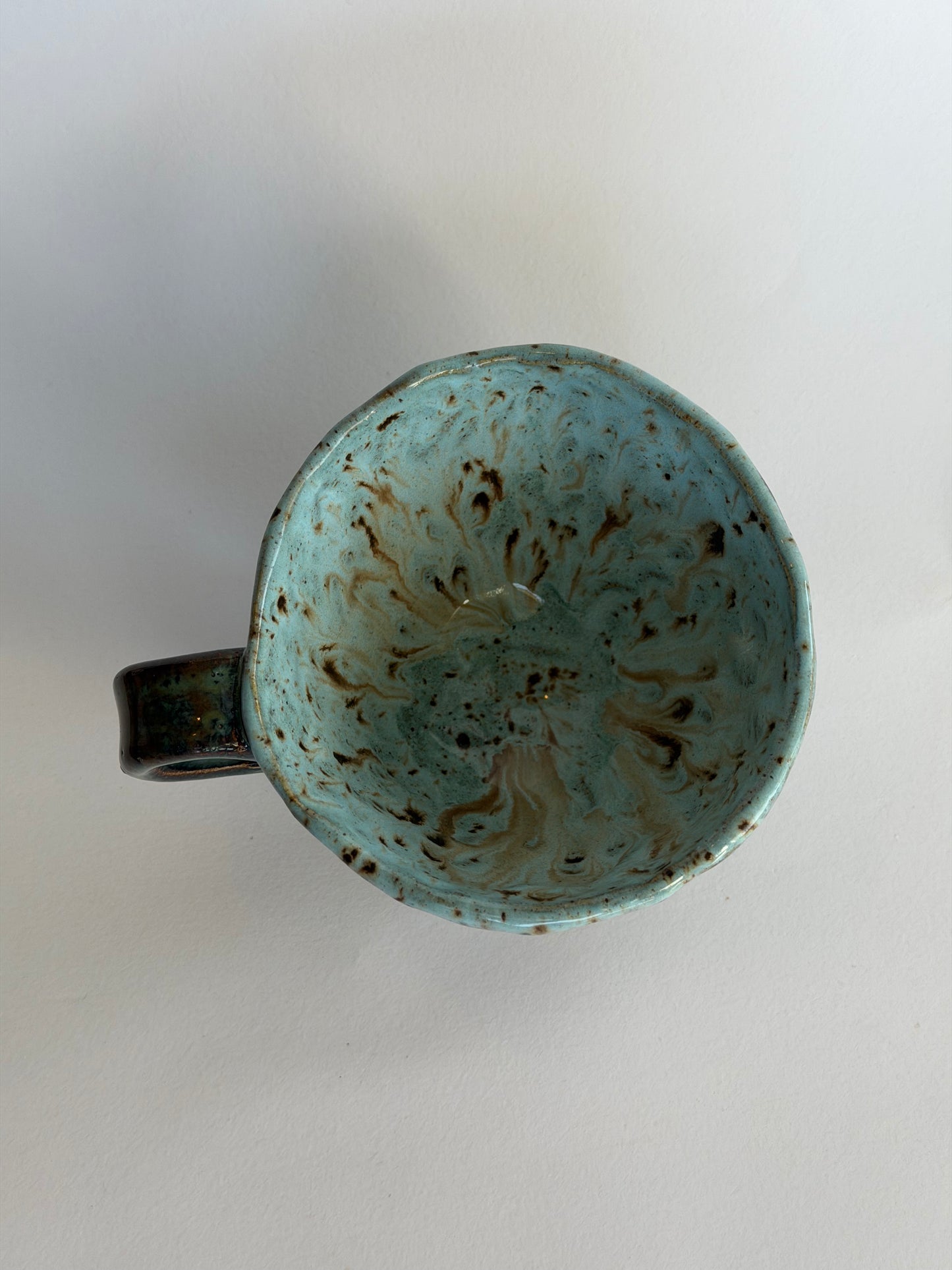 Ocean Blue Seashell Handmade Ceramic Mug