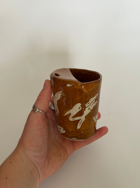 Rustic Burnt Caramel Handmade Ceramic Travel Mug