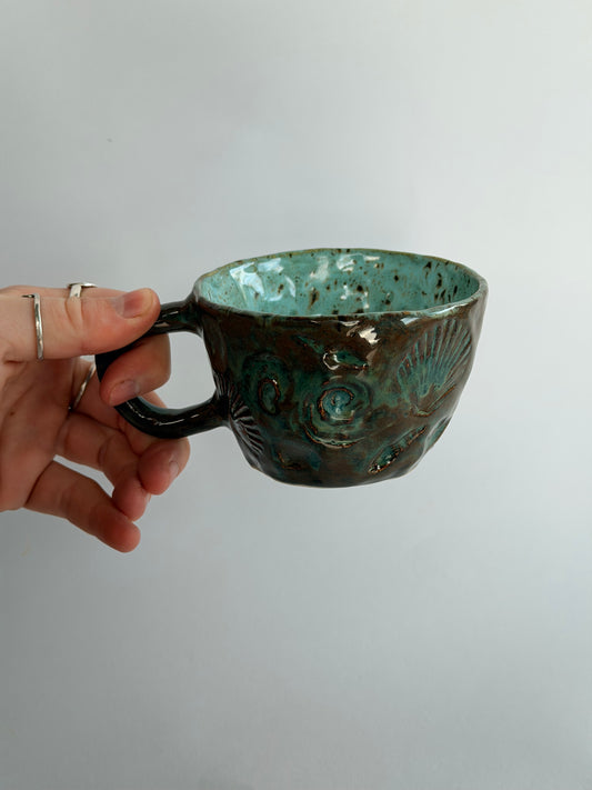 Brown Seashell Handmade Ceramic Mug