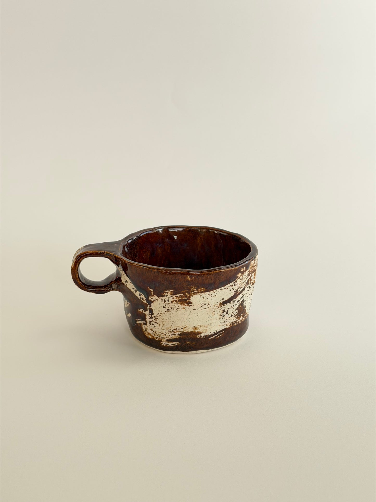 Rustic Washed Brown Handmade Ceramic Mug