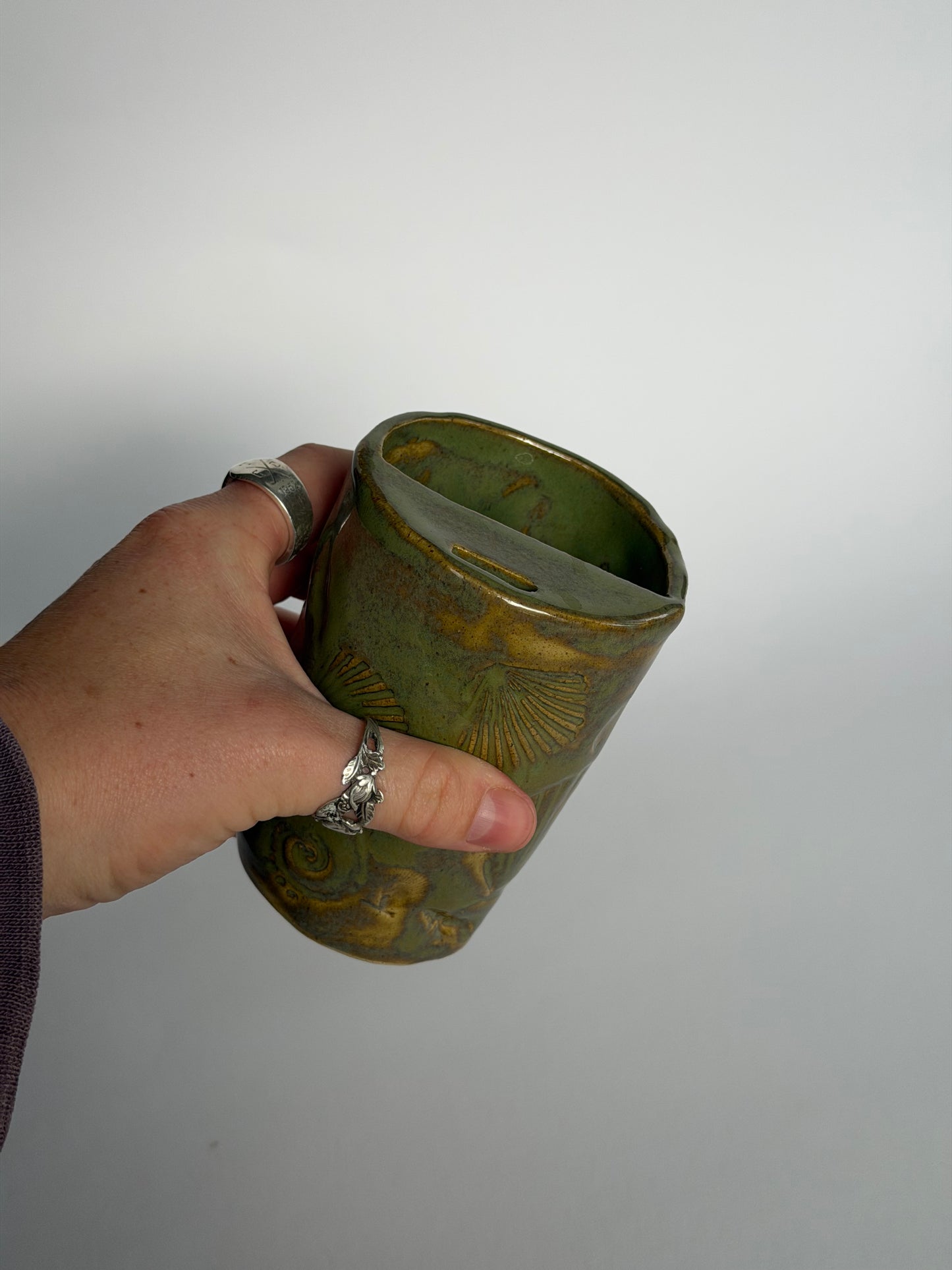 Turtle Seashell Handmade Ceramic Travel Mug