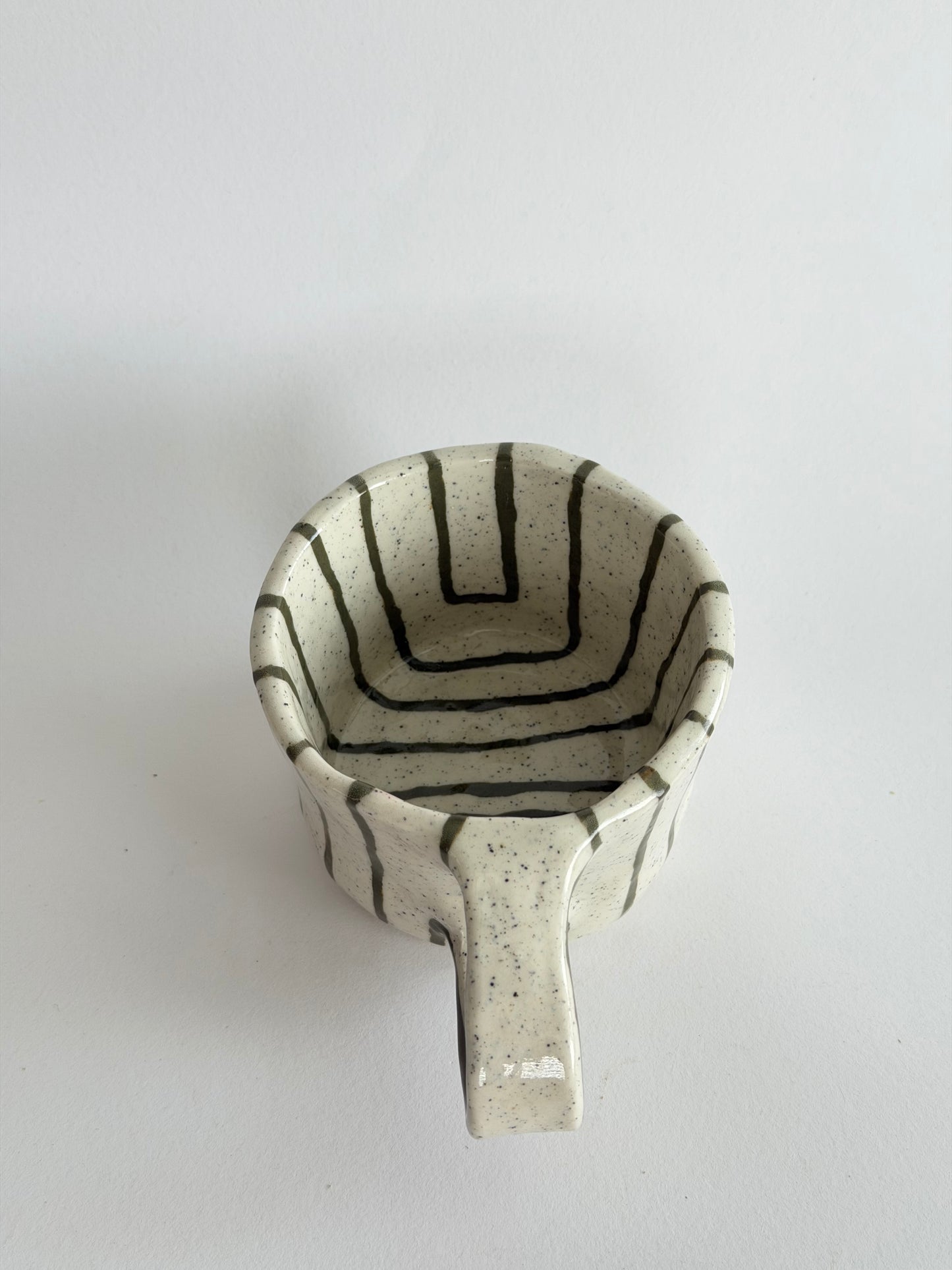 Striped Green Handmade Ceramic Mug