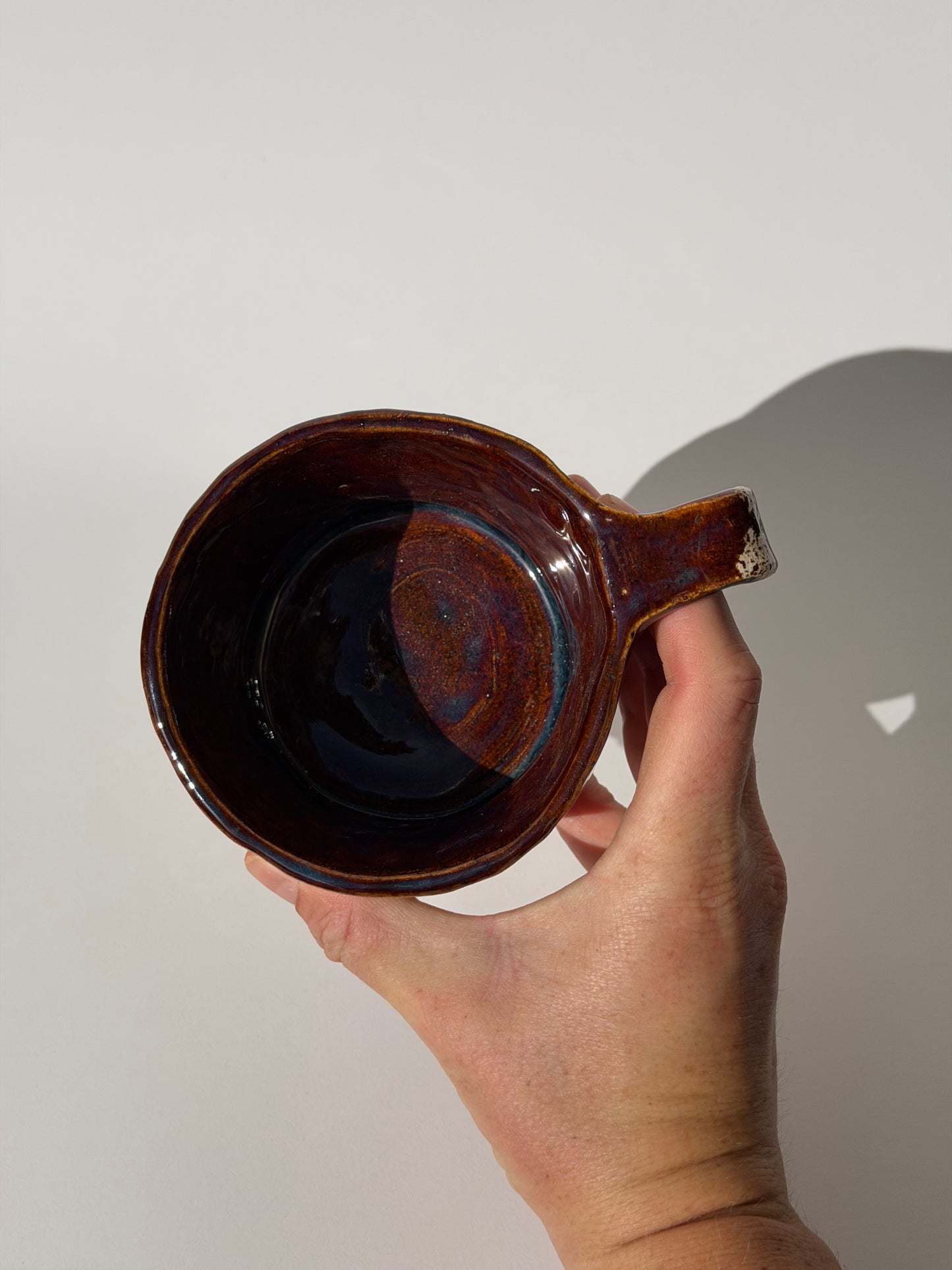 Rustic Washed Brown Handmade Ceramic Mug