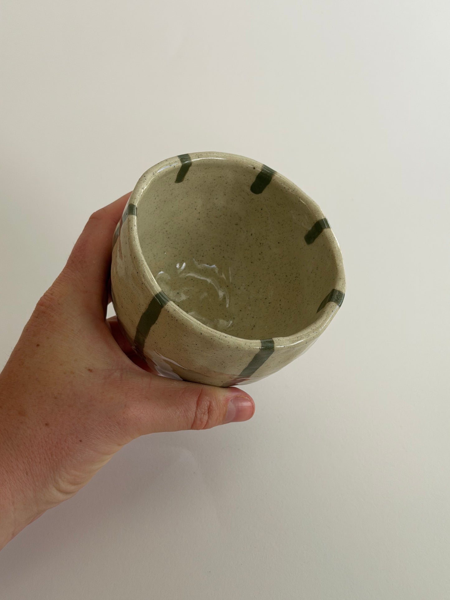 Striped Handmade Ceramic Cups