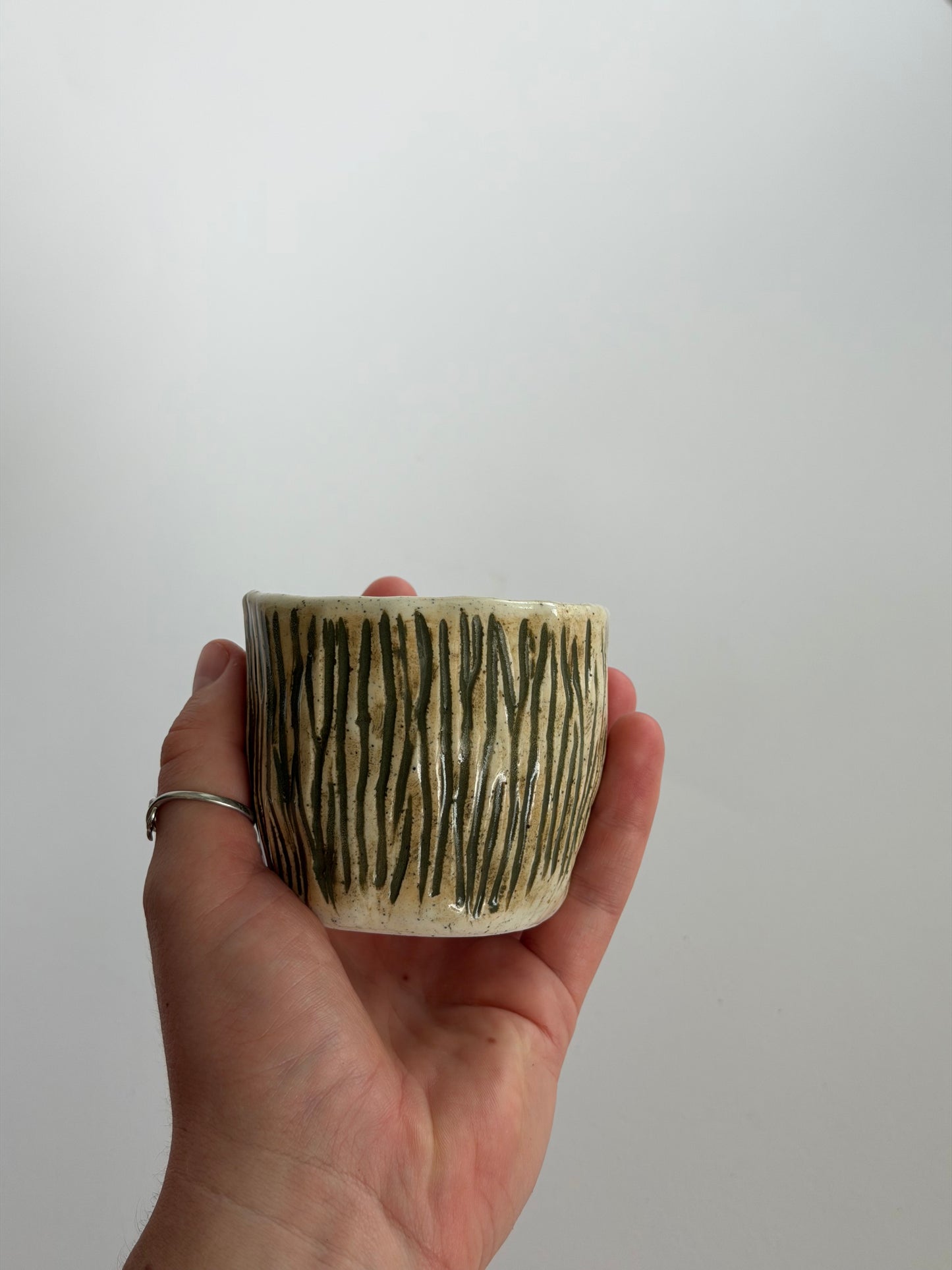 Earthy Green Handmade Ceramic Espresso Cup