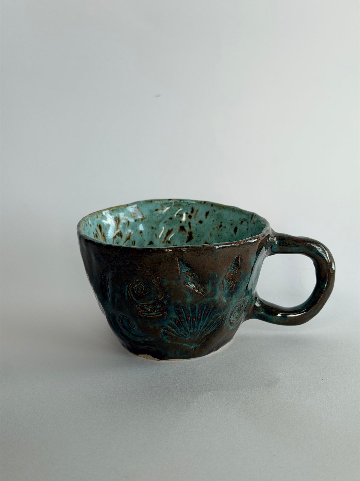Brown Seashell Handmade Ceramic Mug