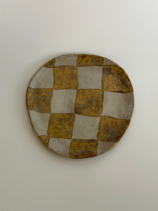 Checkered Handmade Ceramic Plate