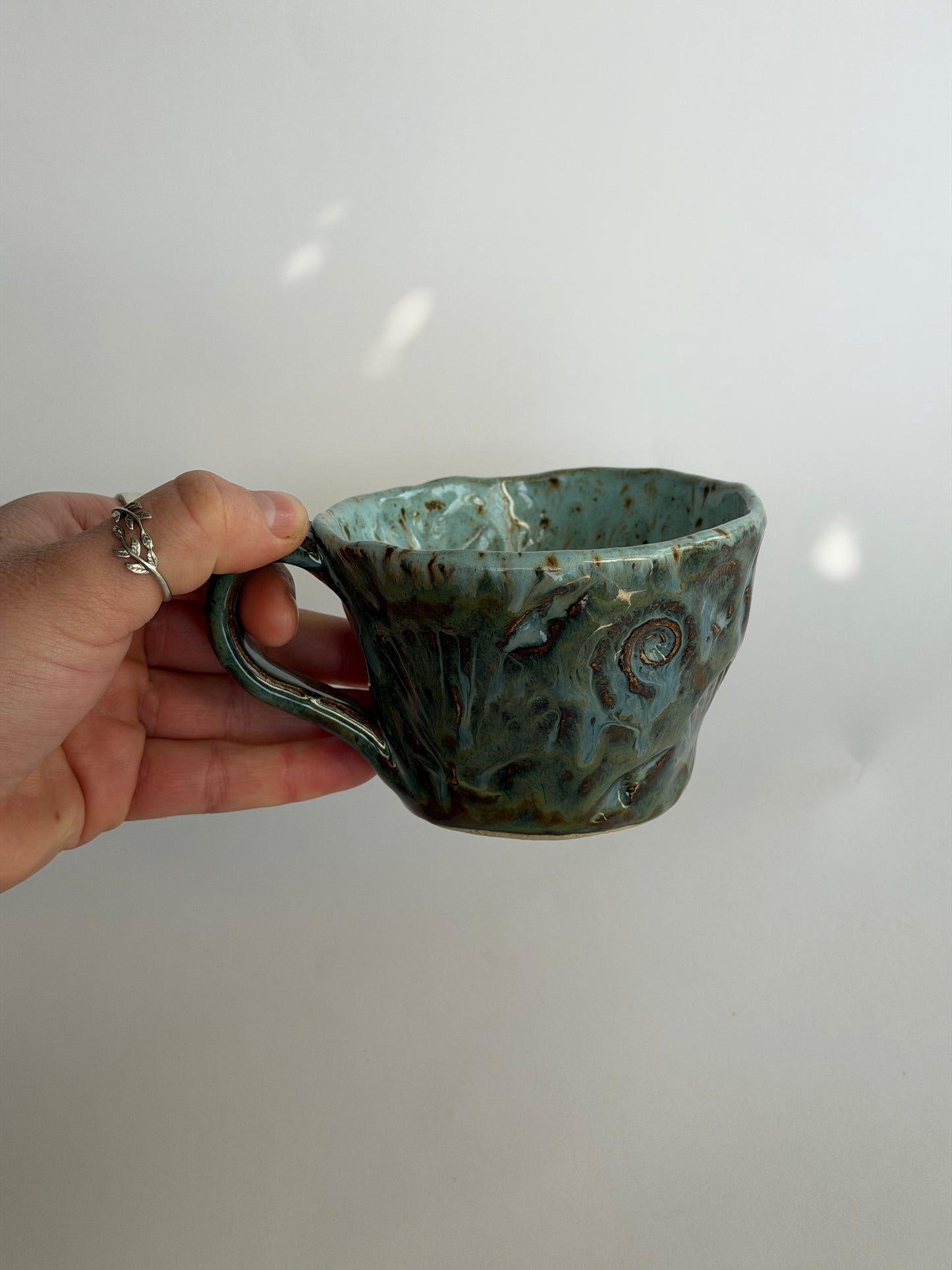 Ocean Blue Seashell Handmade Ceramic Mug