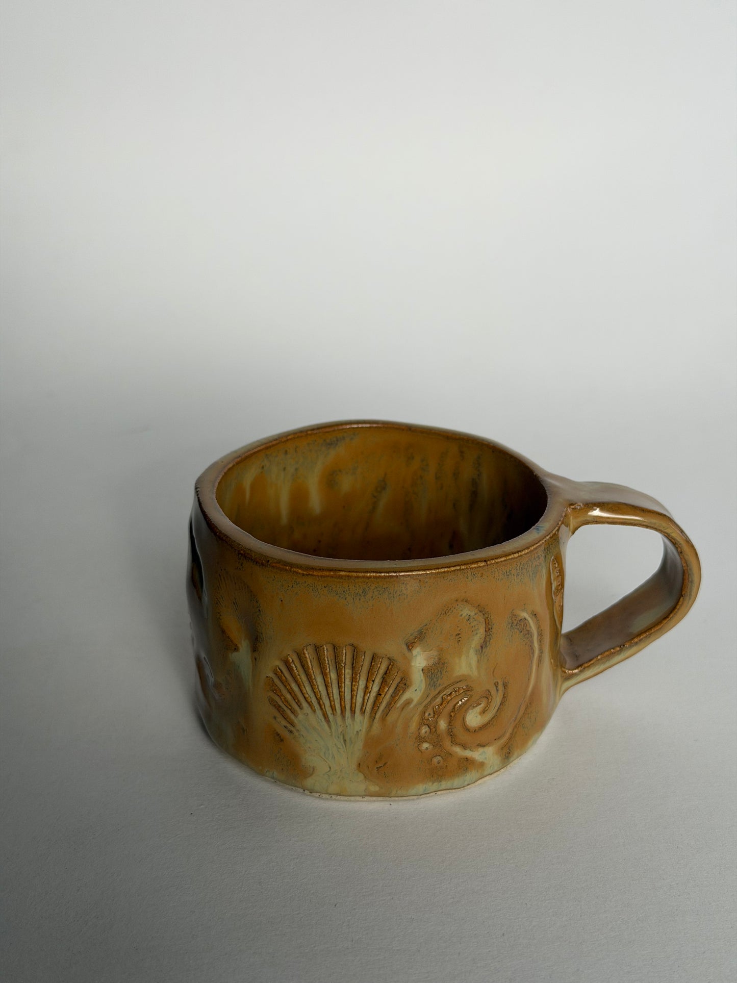 Sandy Seashell Handmade Ceramic Cup