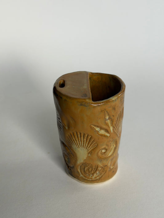 Sandy Seashell Handmade Ceramic Travel Mug