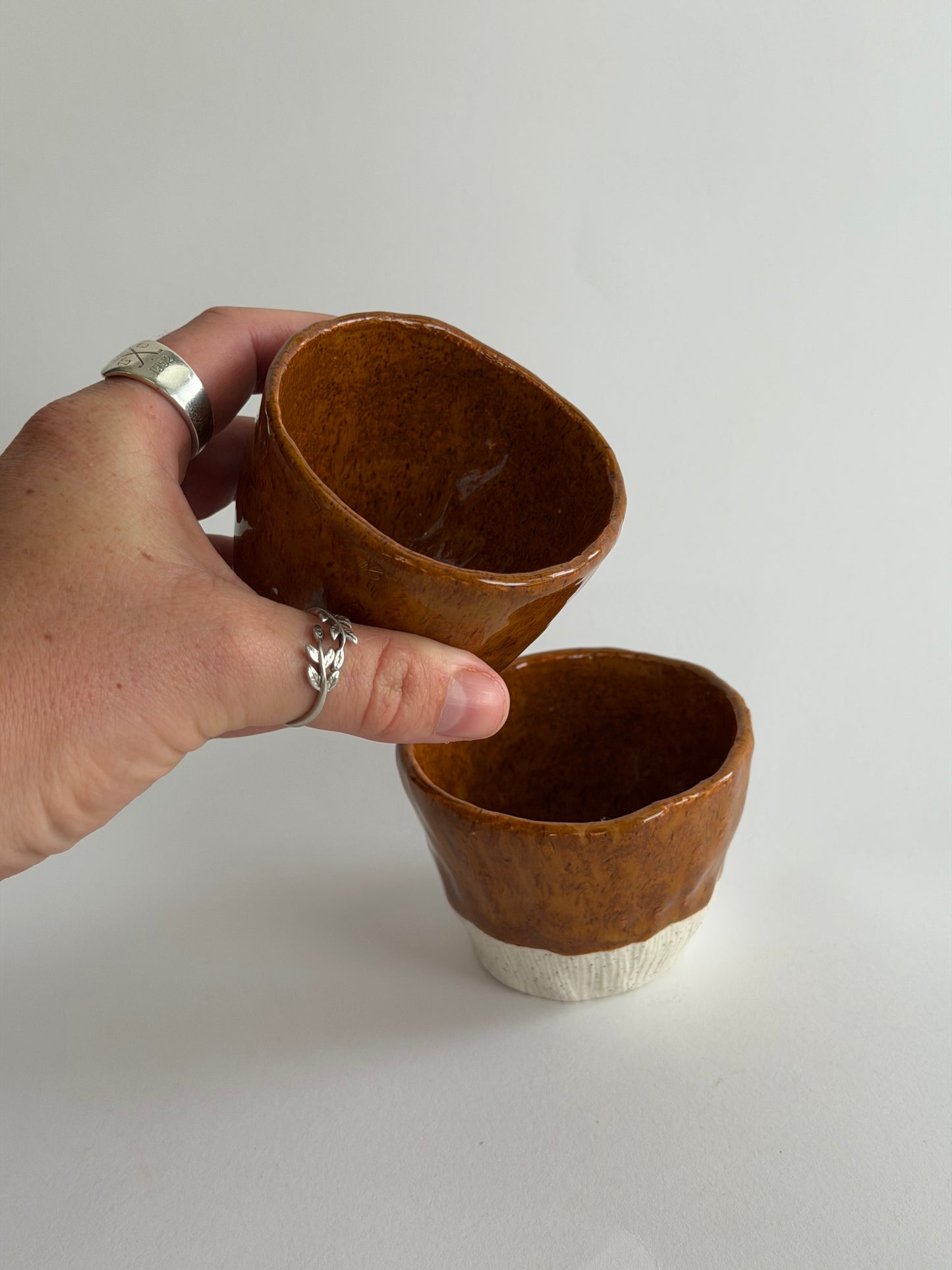 Deep Orange Handmade Ceramic Cups