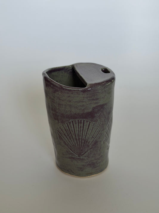 Purple Seashell Handmade Ceramic Travel Mug