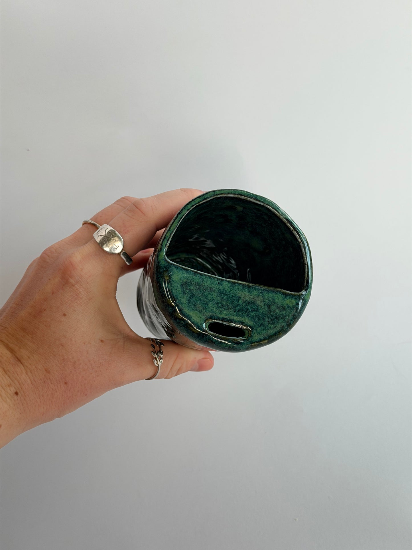 Blue Seashell Handmade Ceramic Travel Mug