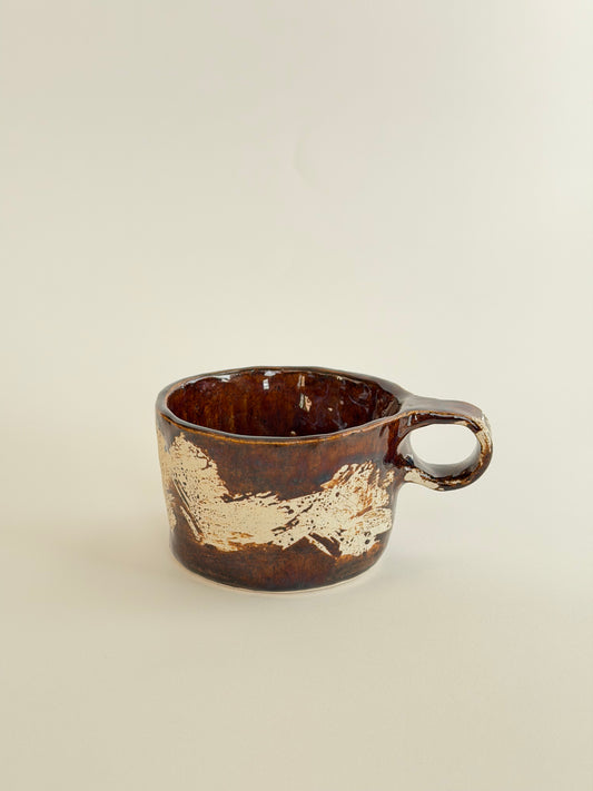 Rustic Washed Brown Handmade Ceramic Mug