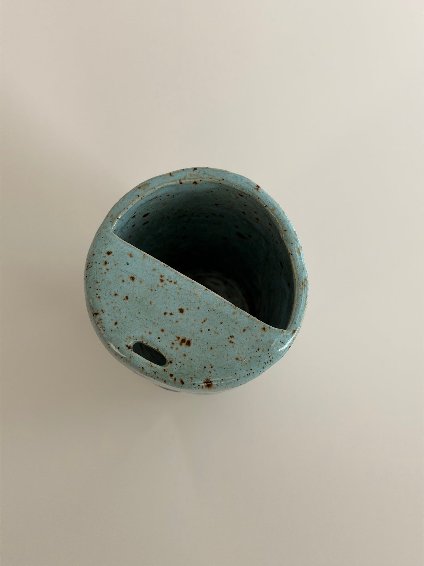 Blue Seashell Handmade Ceramic Travel Mug