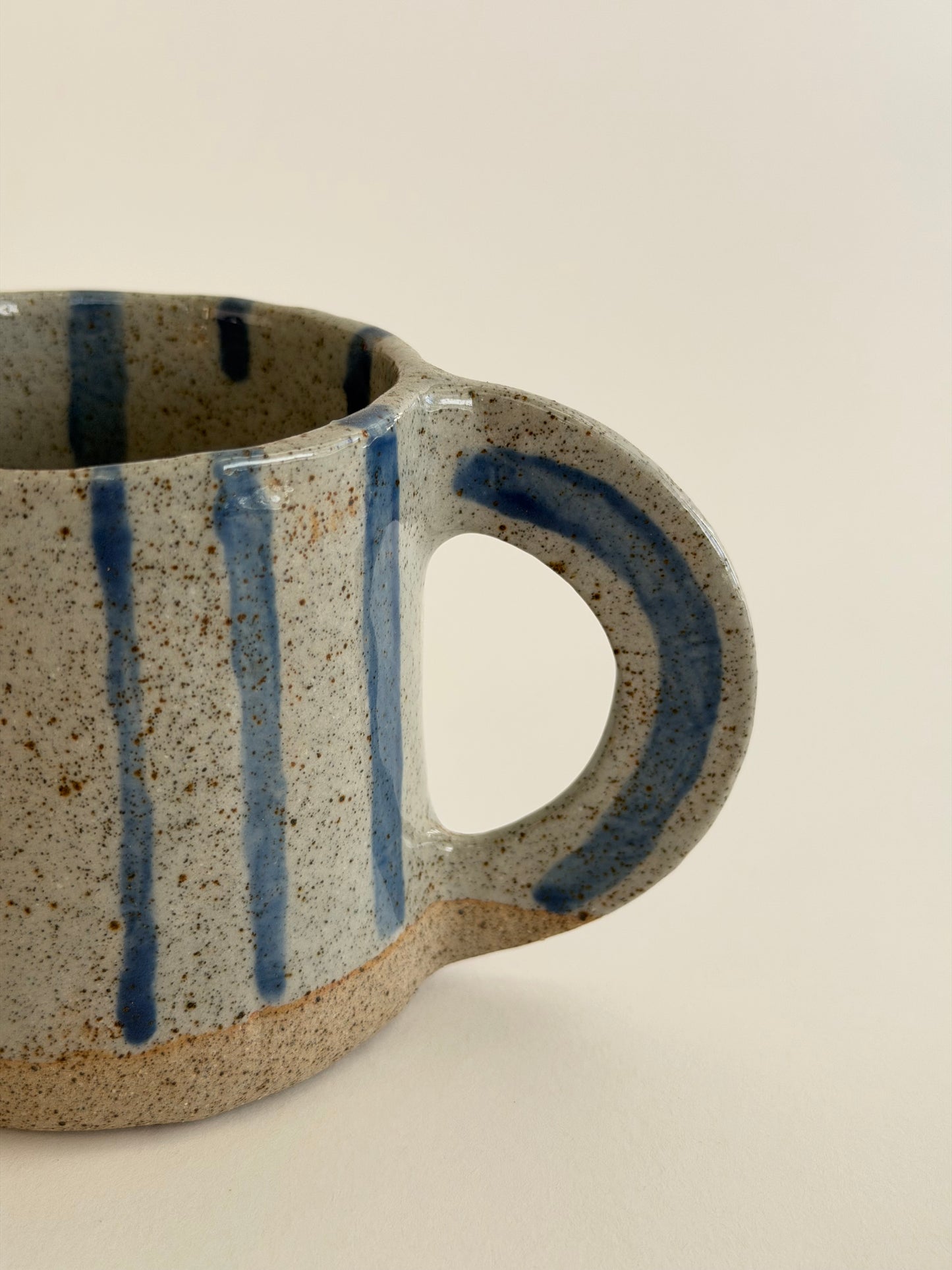 Blue Striped Handmade Ceramic Mug
