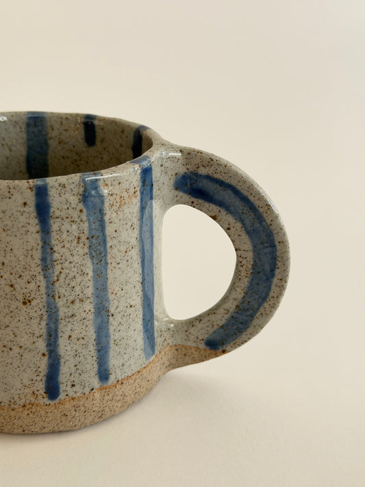 Blue Striped Handmade Ceramic Mug