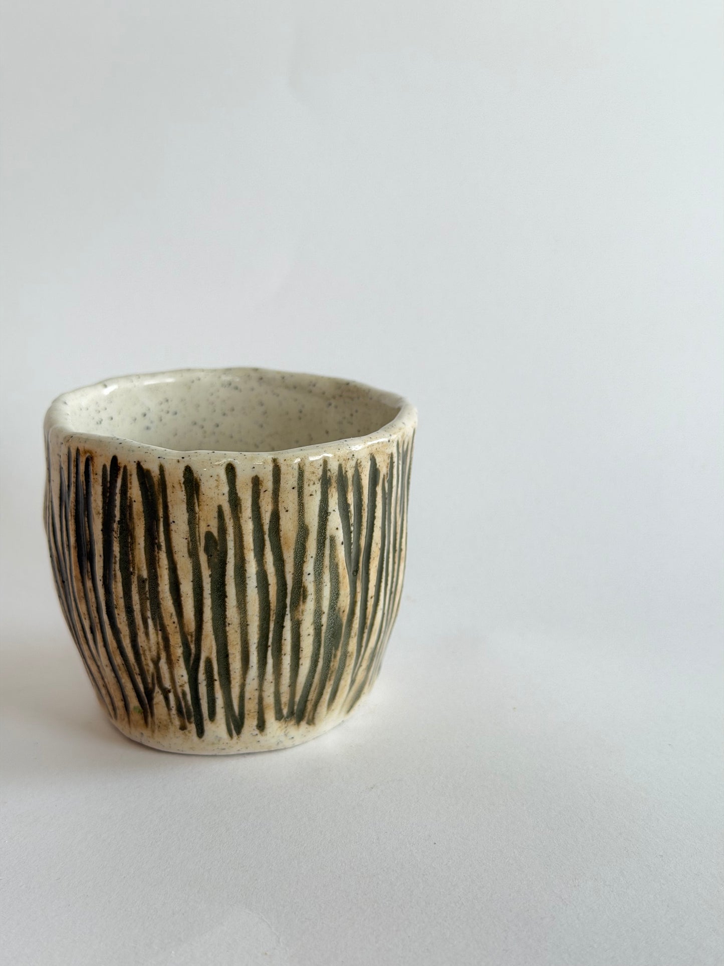 Earthy Green Handmade Ceramic Espresso Cup