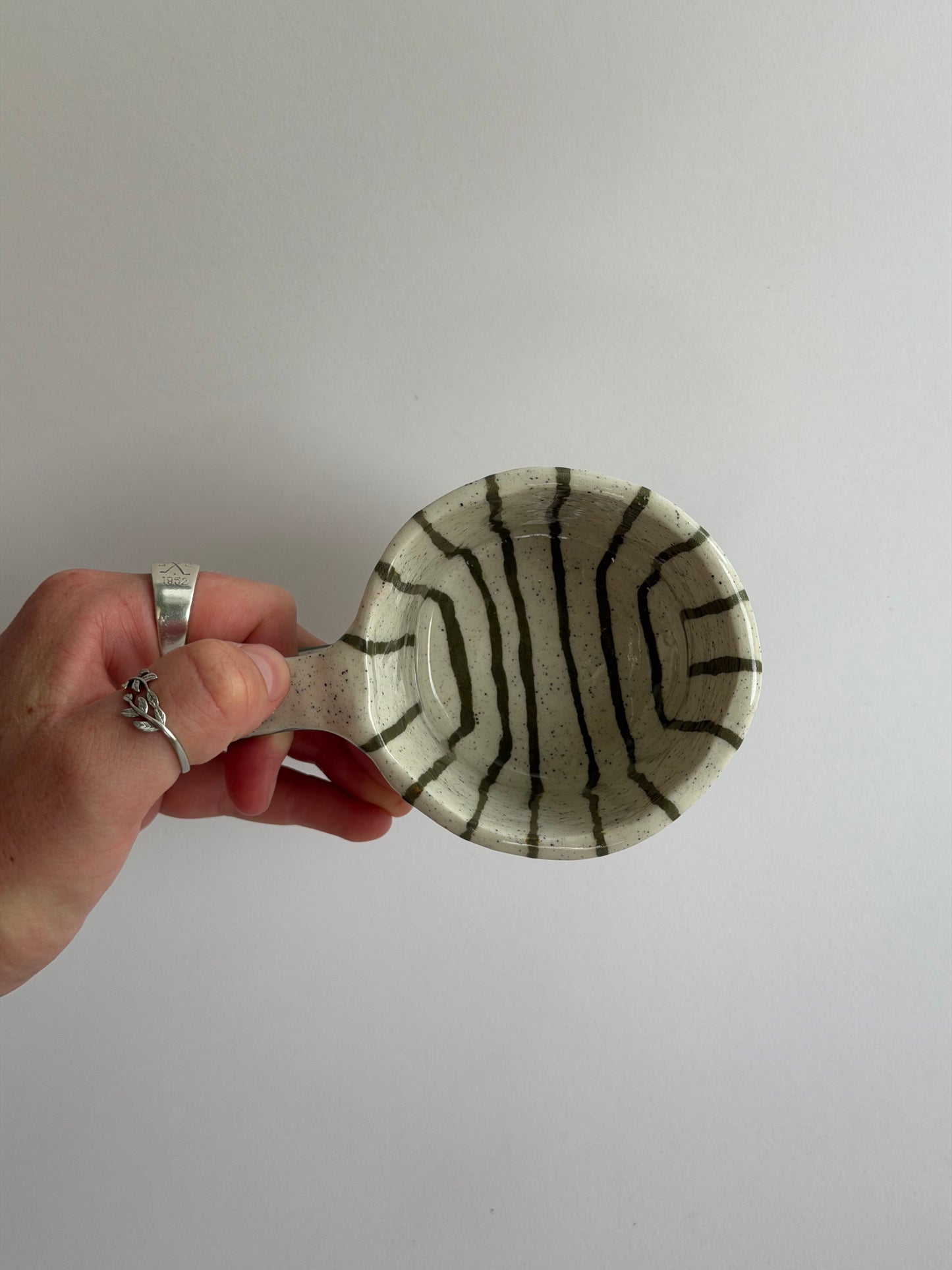 Striped Green Handmade Ceramic Mug