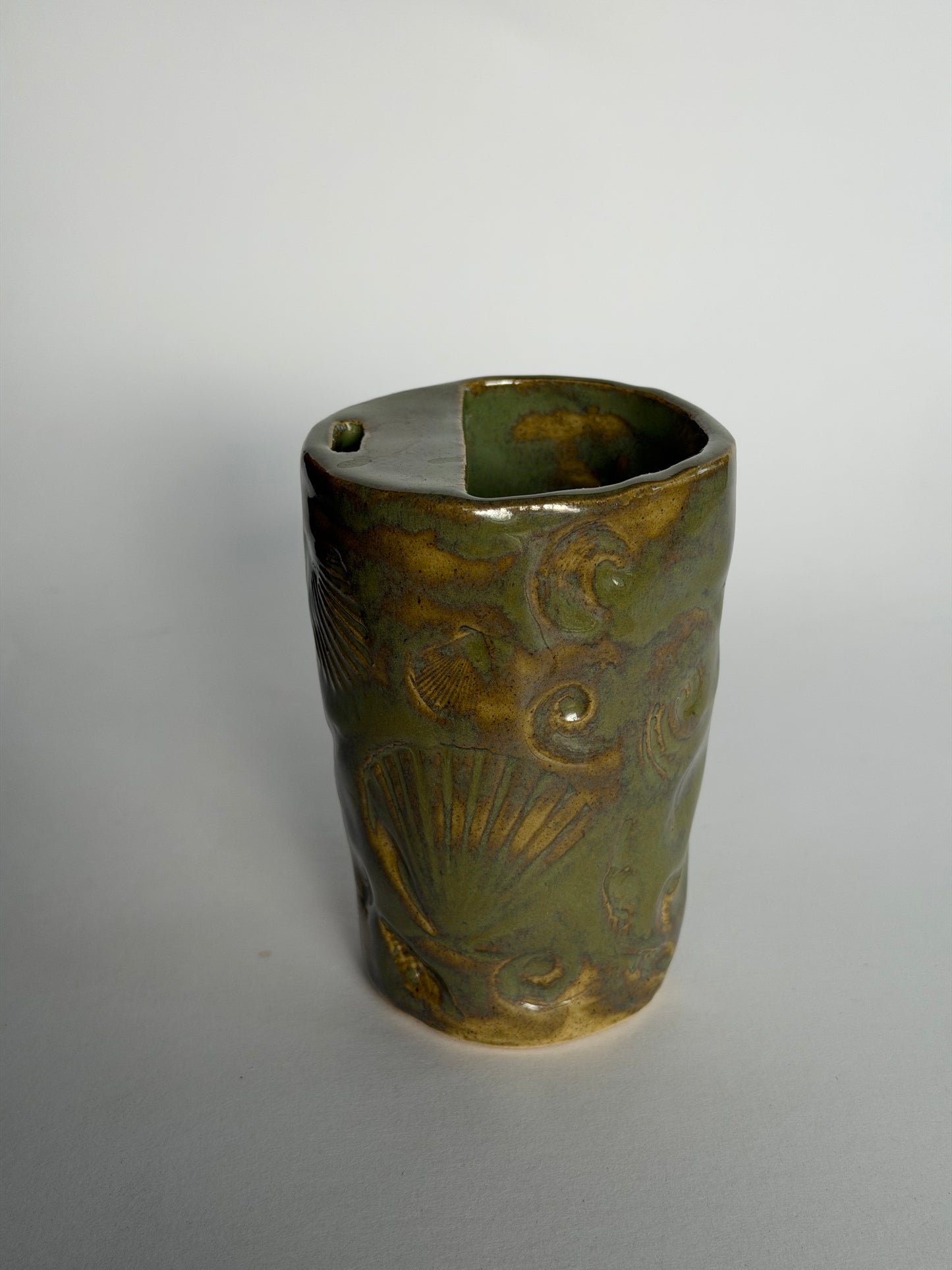 Turtle Seashell Handmade Ceramic Travel Mug
