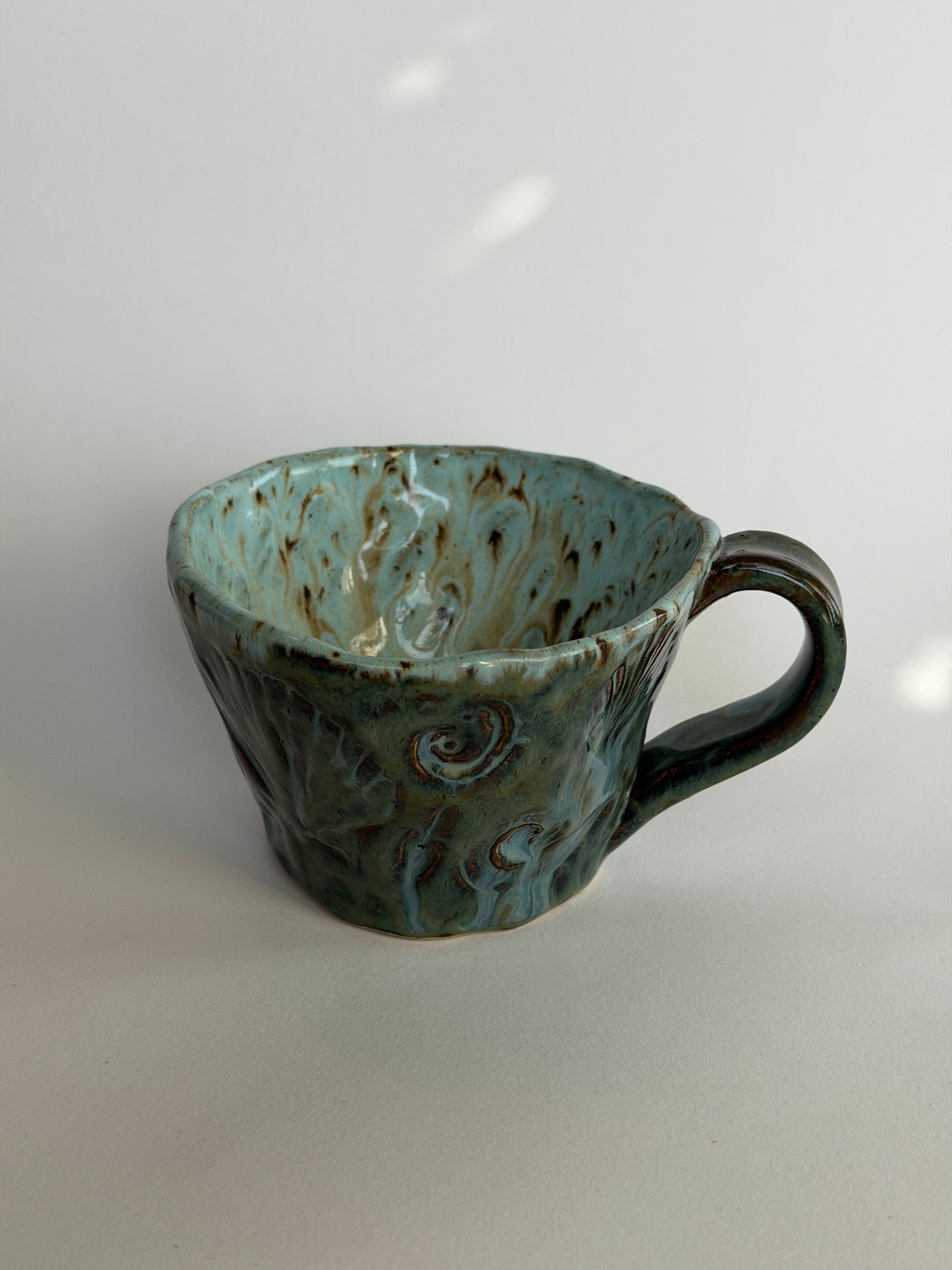 Ocean Blue Seashell Handmade Ceramic Mug