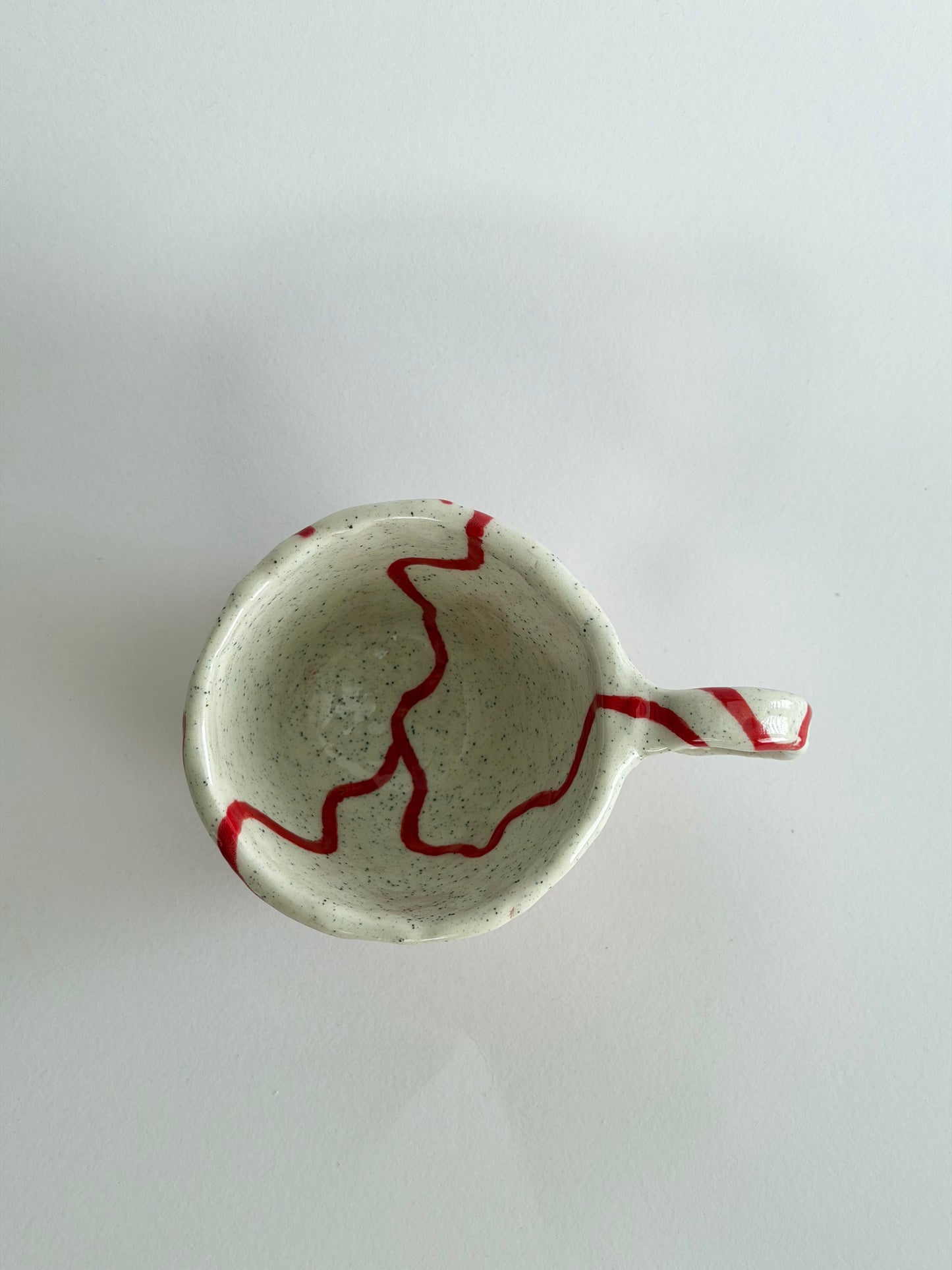 Red Patterned Handmade Ceramic Tea Cup