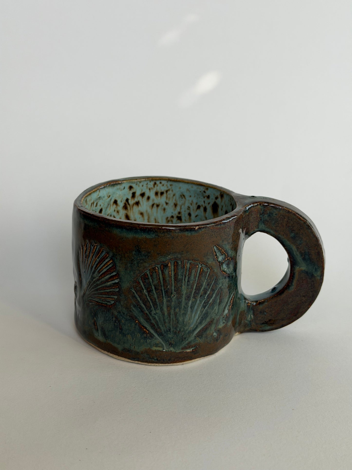 Denim Seashell Handmade Ceramic Mug