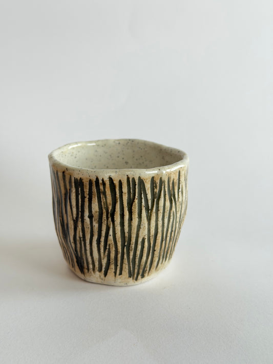 Earthy Green Handmade Ceramic Espresso Cup