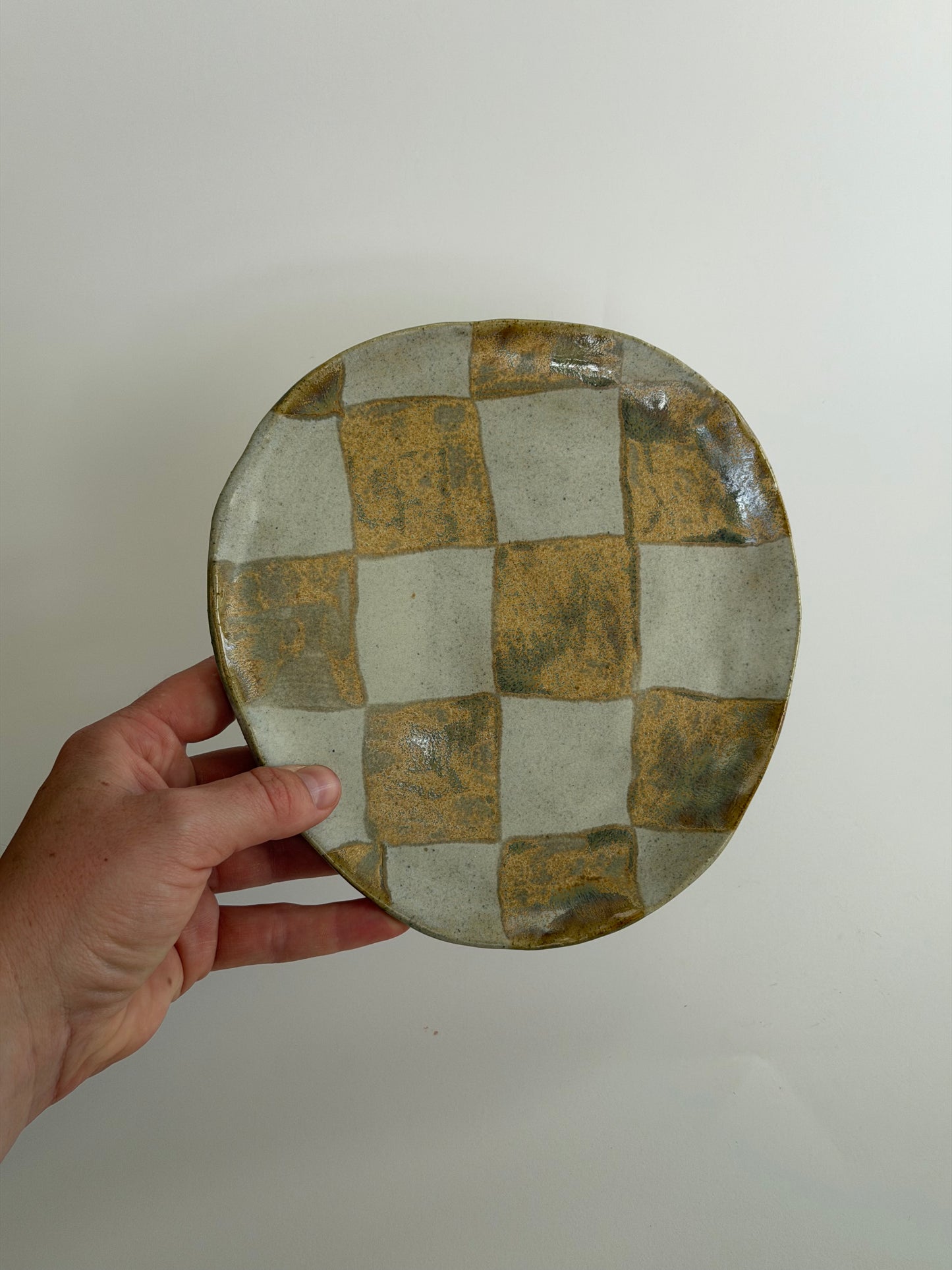 Checkered Handmade Ceramic Plate