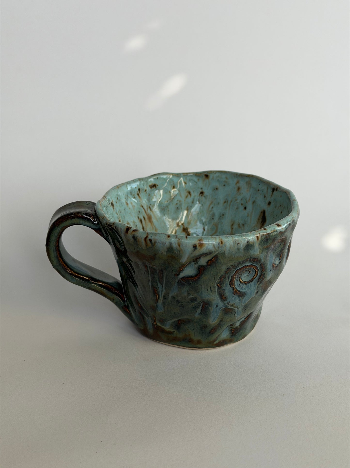Ocean Blue Seashell Handmade Ceramic Mug