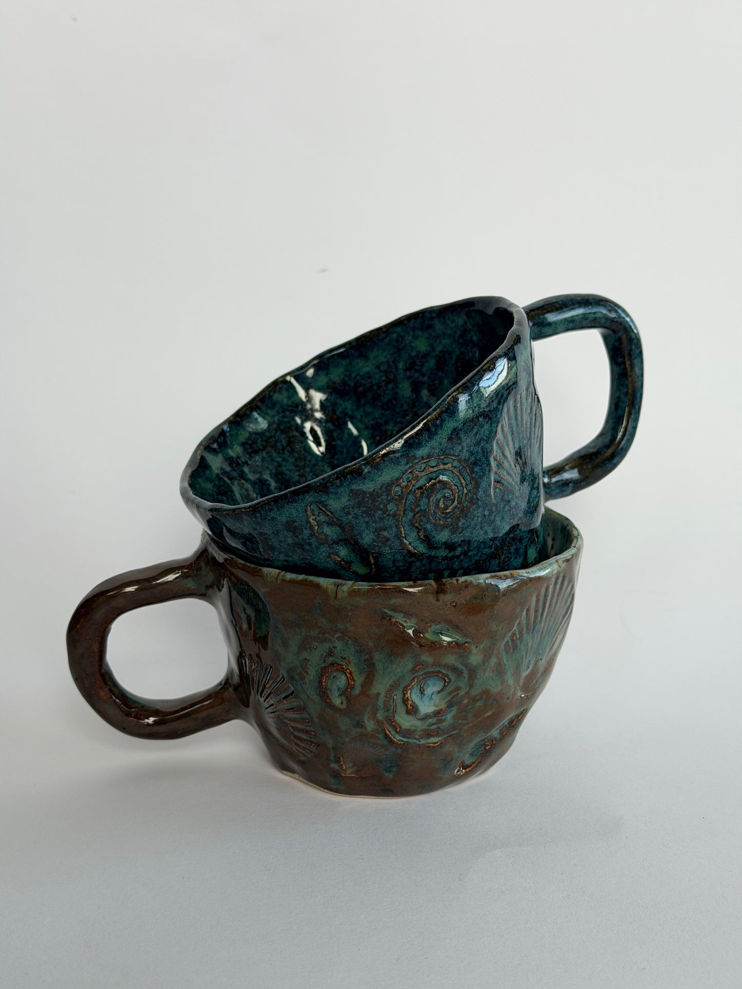 Seashell Blue Handmade Ceramic Mug