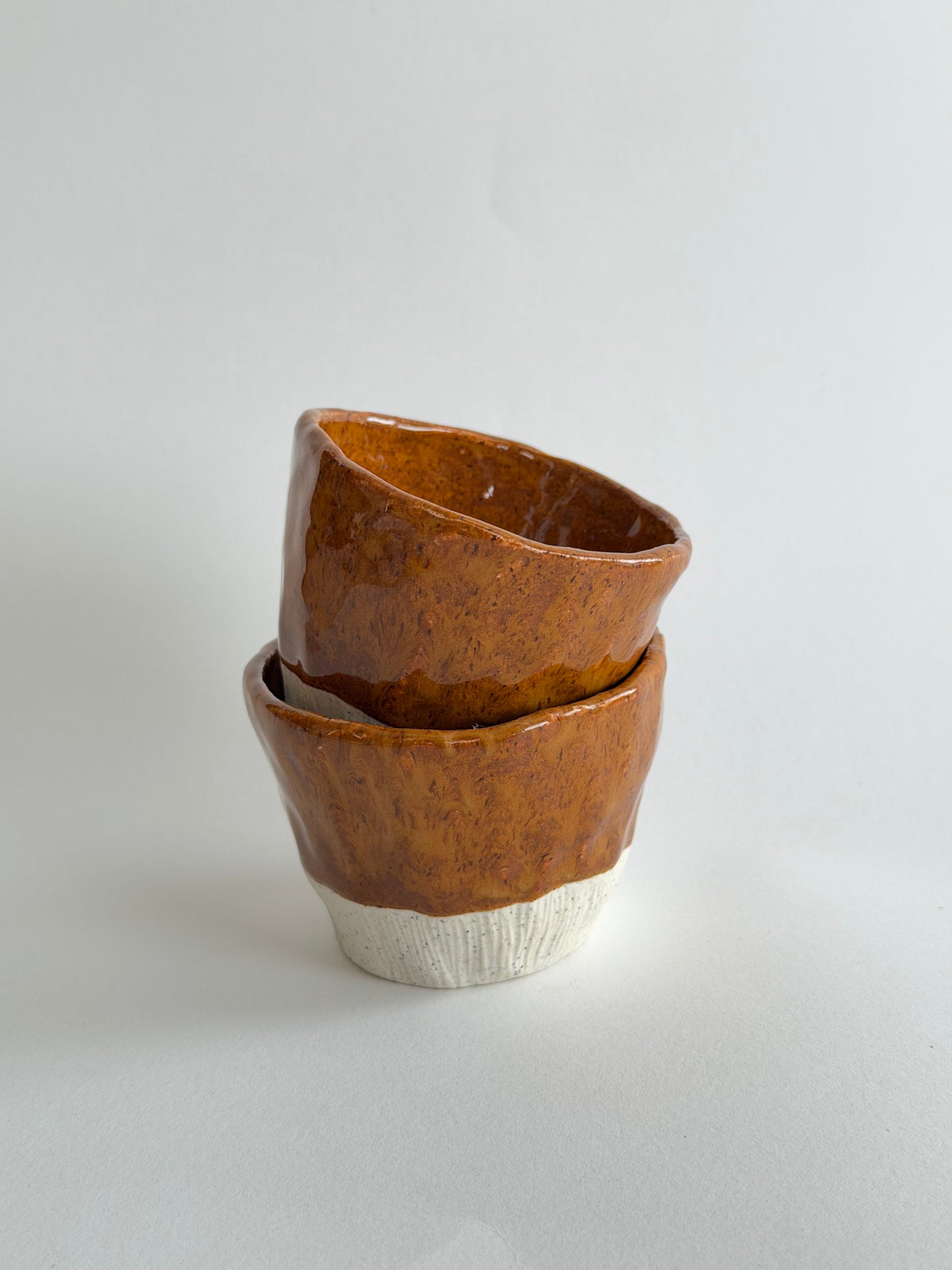 Deep Orange Handmade Ceramic Cups
