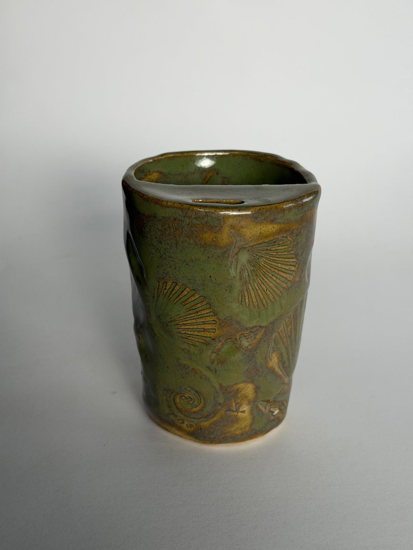 Turtle Seashell Handmade Ceramic Travel Mug