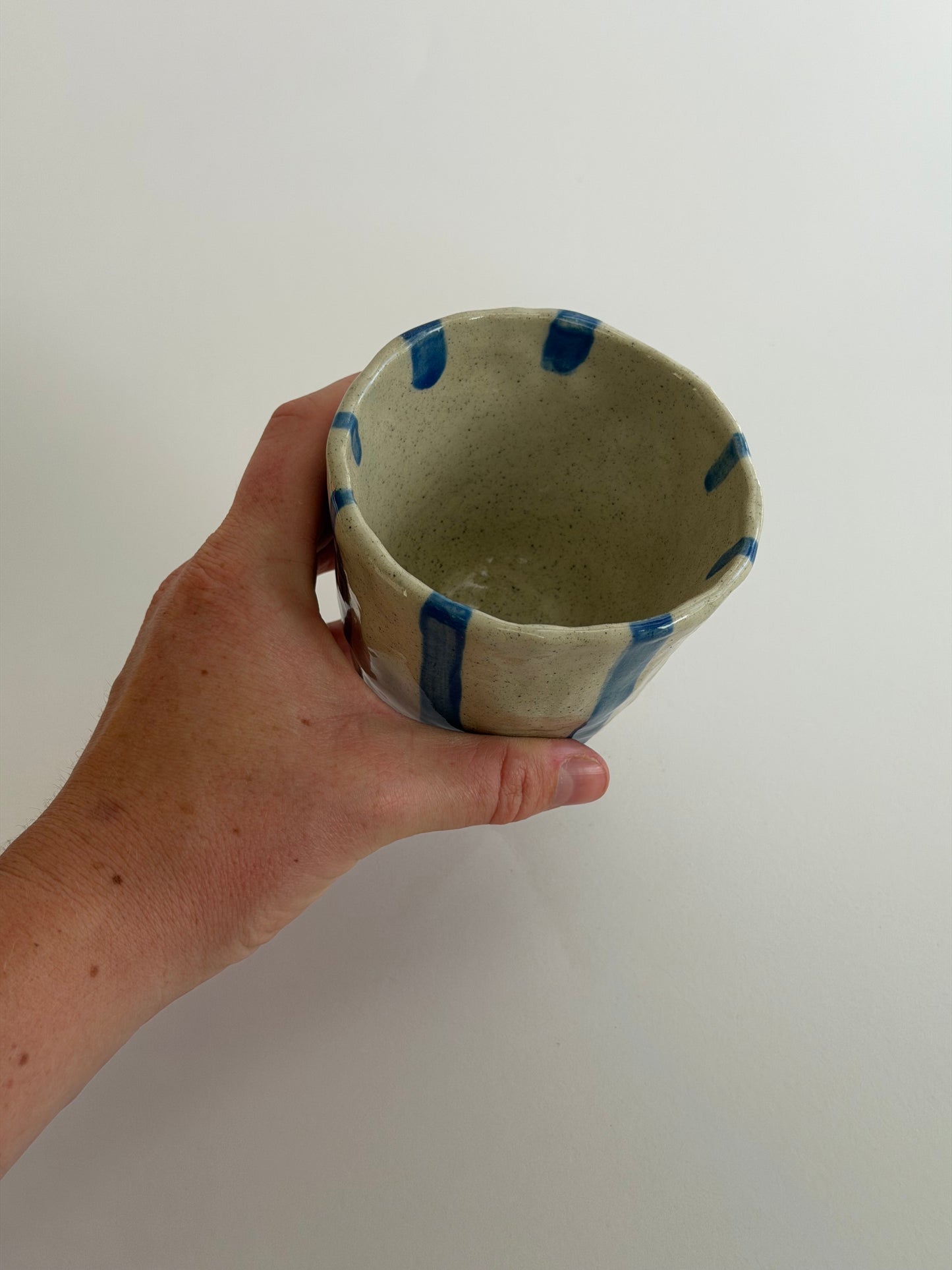 Striped Handmade Ceramic Cups