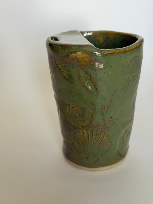 Turtle Seashell Handmade Ceramic Travel Mug