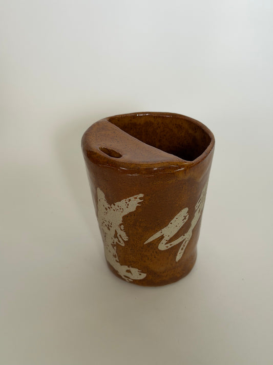Rustic Burnt Caramel Handmade Ceramic Travel Mug