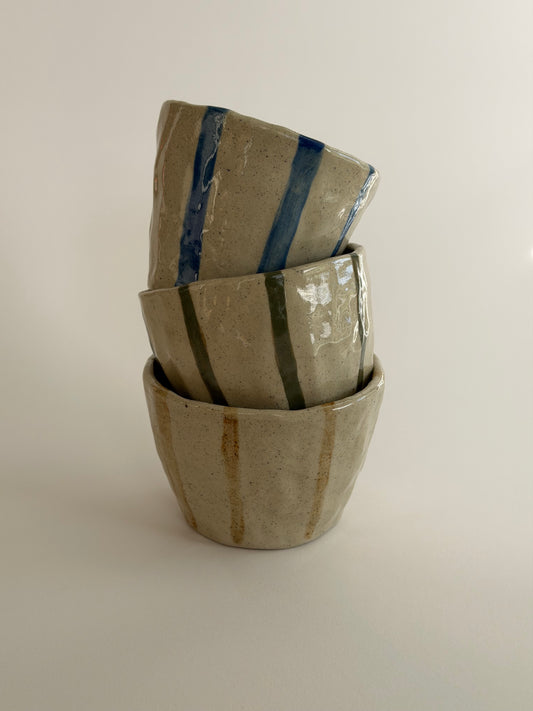 Striped Handmade Ceramic Cups
