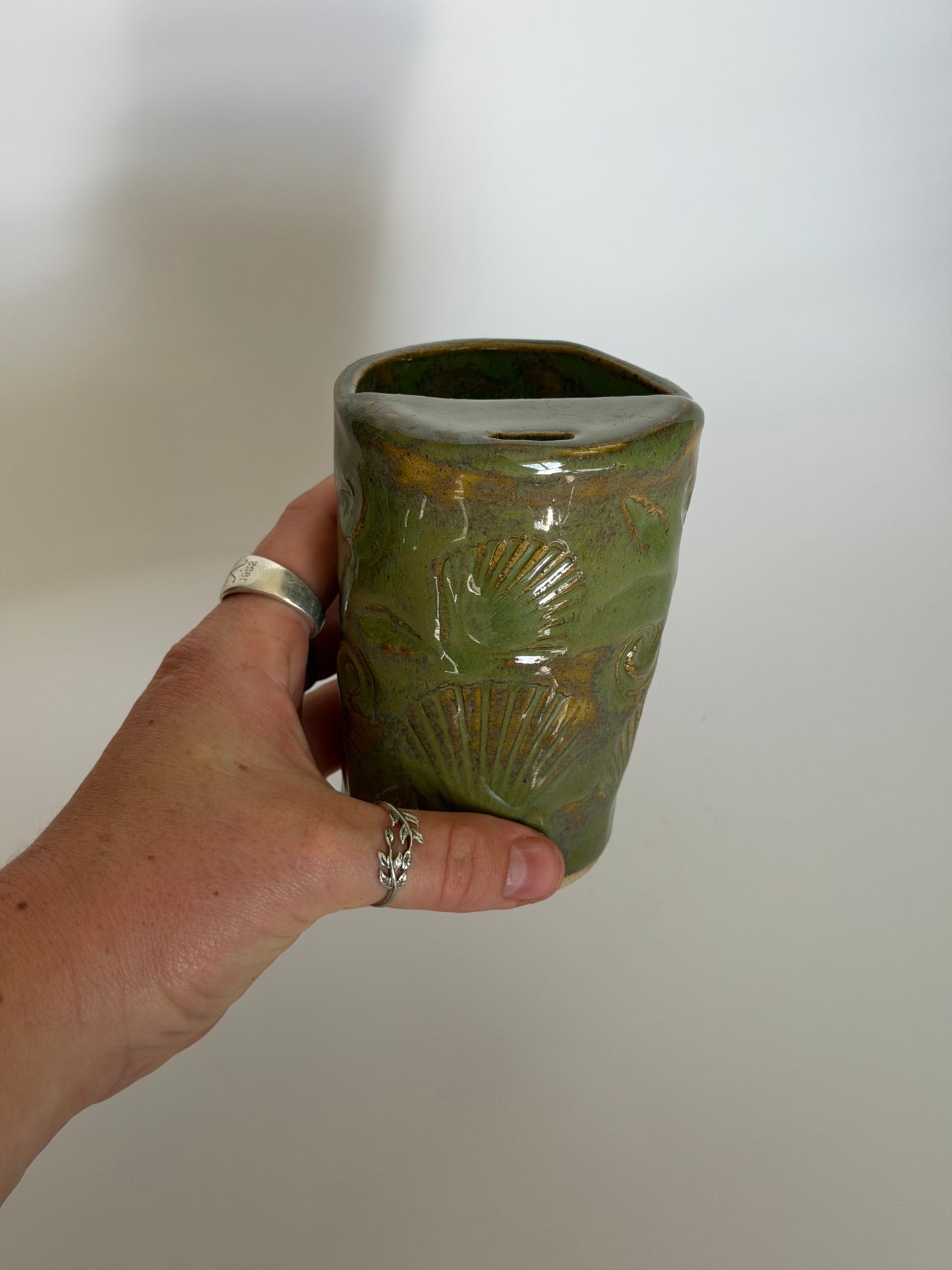Turtle Seashell Handmade Ceramic Travel Mug