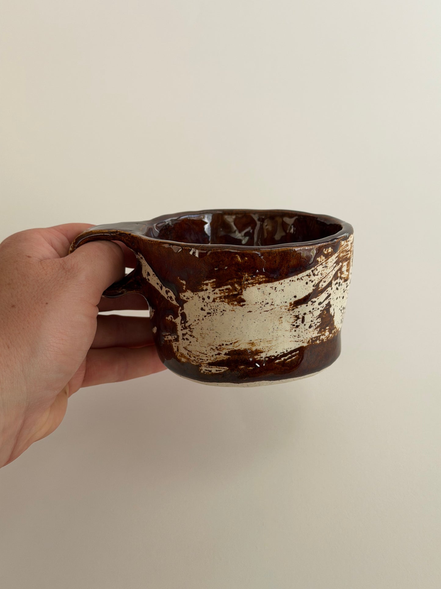 Rustic Washed Brown Handmade Ceramic Mug