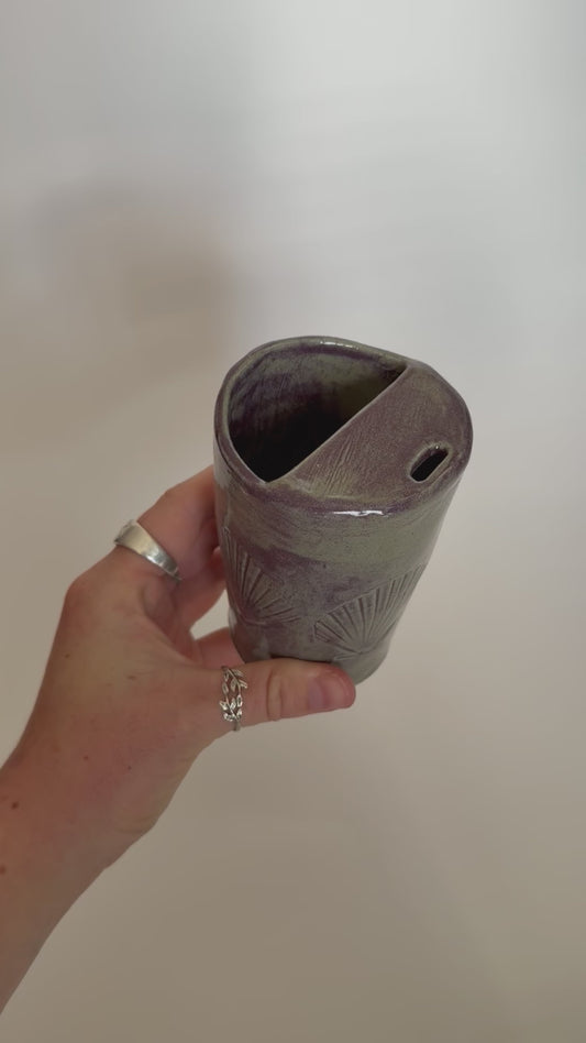 Purple Seashell Handmade Ceramic Travel Mug